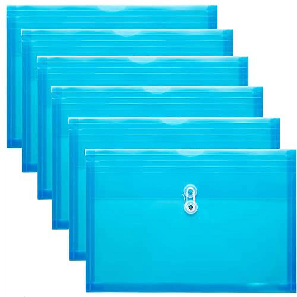 FANWU Plastic Legal Size Envelopes with String Tie Closure, 11/4" Expansion, Side Load, Clear