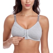 FANZE Womens Front Closure Cotton Bra with Wireless Full Coverage Unlined Non Padded for Comfort,38C