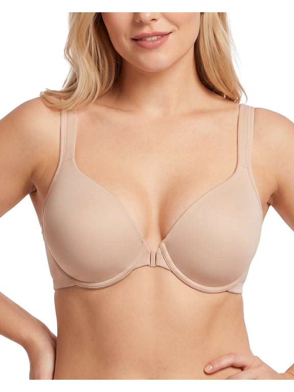 Women's Front Closure Posture Underwire Bra Back Smoothing Full Coverage Plus Size T-Shirt Everyday,38B