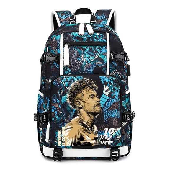 FANwenfeng Soccer N-eymar Multifunction Backpack Travel Taptop Daypack Fans Bag For Men Women (LB-3)