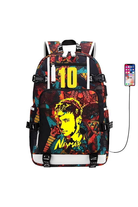Soccer N-eymar Multifunction Backpack Travel Taptop Daypack Fans Bag For Men Women (R-2)