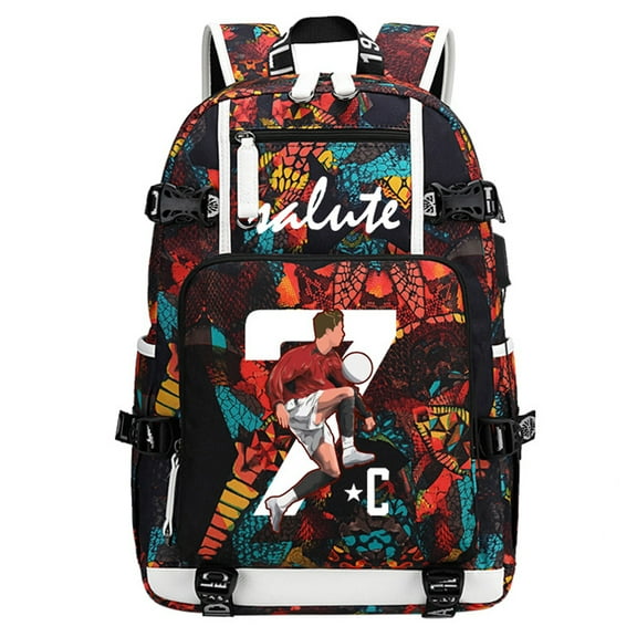 FANwenfeng Soccer R-onaldo Multifunction Backpack Travel Taptop Daypack Fans Bag For Men Women (R-2)