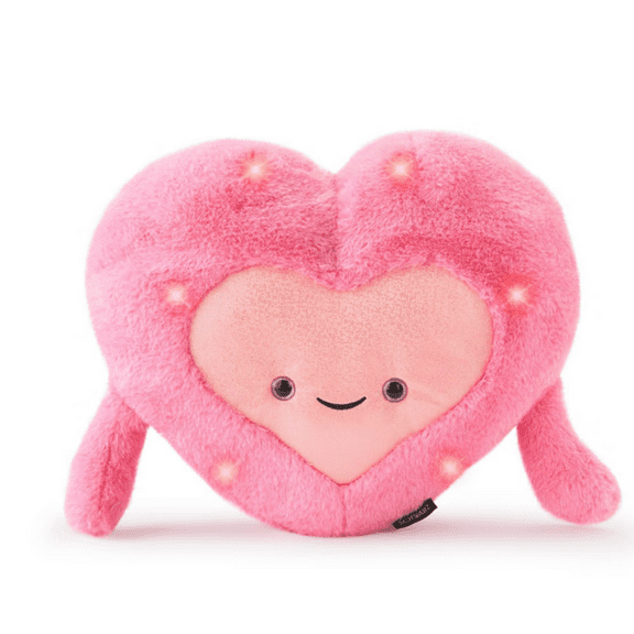 FAO Schwarz 12" Valentine Pink Glow Brights Heart Plush New with Tag