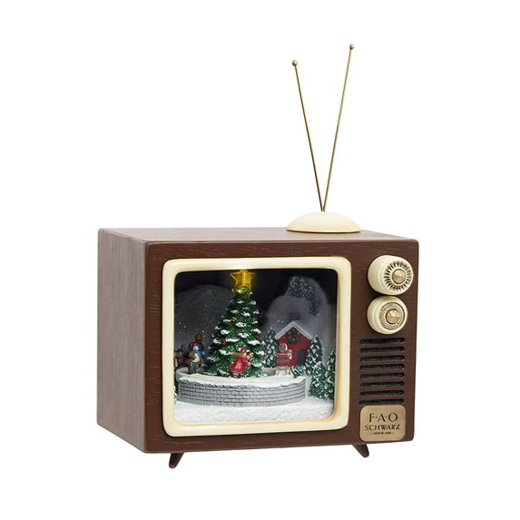 FAO Schwarz Lighted Holiday Musical Figurine TV 5.5 Inch