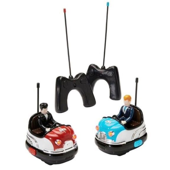 FAO Schwarz Nostalgic Model 2 Bumper Cars & 2 Remote Set W/ Lights & Sound