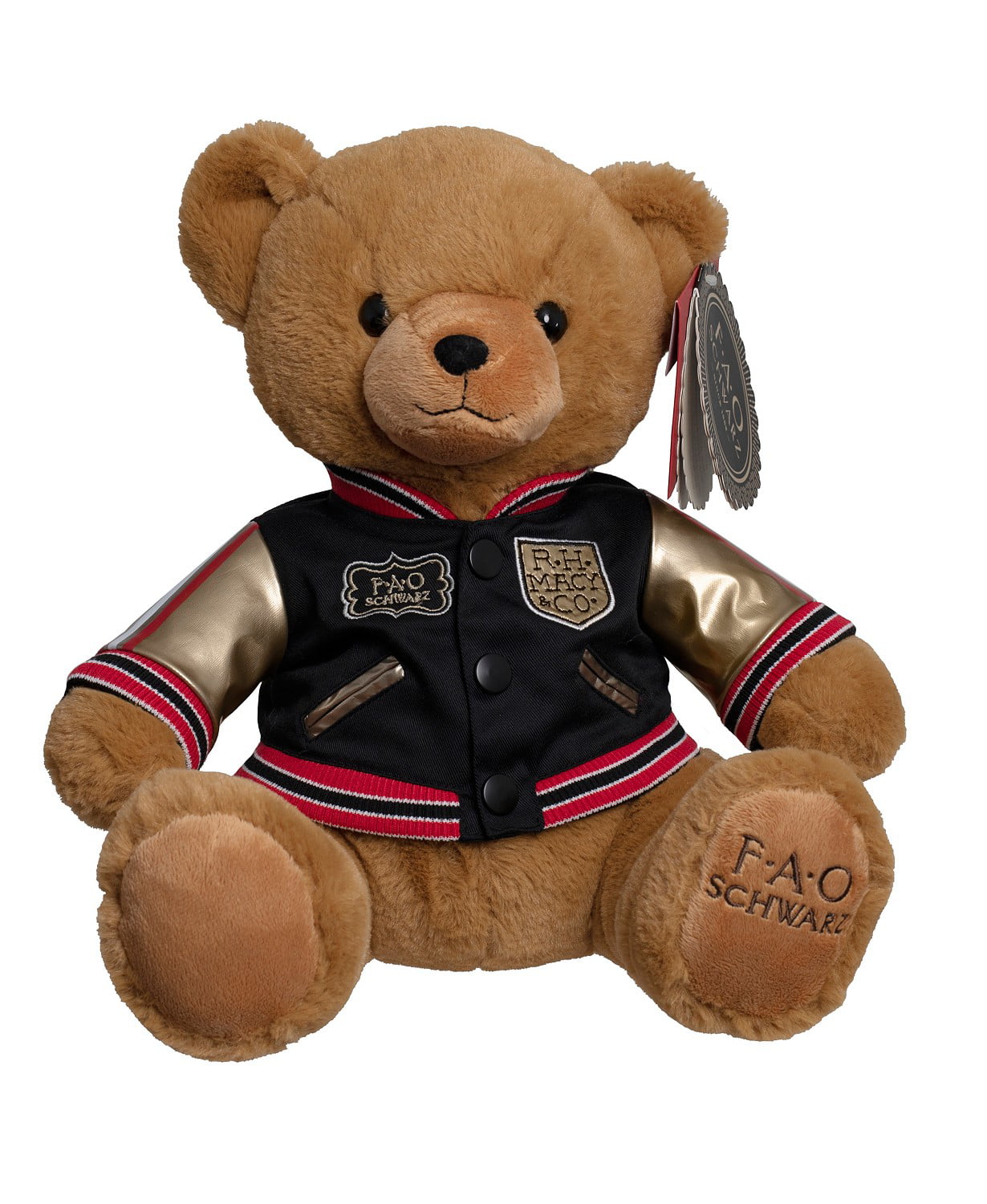 FAO Schwarz Toy Plush Anniversary Bear 12inch with Aviation Jacket 2019 
