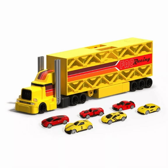 FAO Schwarz Ultimate Truck Collection: 35-Piece Toy Vehicle Playset with Tracks & Cars