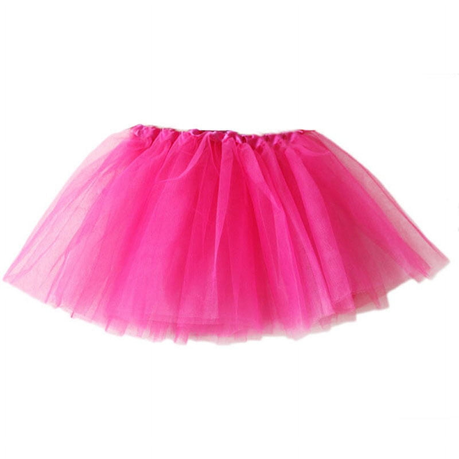 FAOWME 2025 Girl Princess Pettiskirt Party Ballet Tutu Skirt Mini Dress HOT/S Hot Pink S