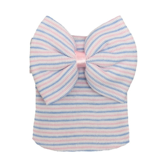 FAOWME Baby Bow Knot Turban Hat Toddler Hat Head Wrap Cap Light Blue 0-3 Months