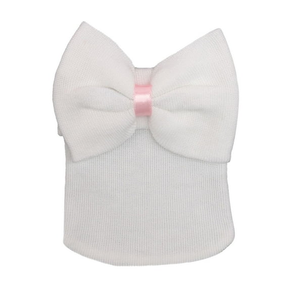 FAOWME Baby Bow Knot Turban Hat Toddler Hat Head Wrap Cap White 0-3 Months
