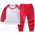 thumbnail image 1 of FAOWME Baby Boy Fall Outfits Boy Sweatshirt Tops Elastic Pants Set Cute 2pcs Red 6-7 Years, 1 of 2