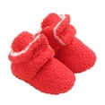 thumbnail image 1 of FAOWME Baby Boy Girl Boots Shoes Shoes Winter Snow Bowknot Soft Sole Warm Toddler Prewalker Booties Red 0-6 Months, 1 of 4