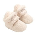 thumbnail image 1 of FAOWME Baby Boy Girl Boots Shoes Shoes Winter Snow Bowknot Soft Sole Warm Toddler Prewalker Booties White 0-6 Months, 1 of 4