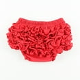 thumbnail image 1 of FAOWME Baby Covers For Girls Ruffle For Toddler Girls Solid Color Cover Baby Girl Shorts Underwear Red 6-12Months, 1 of 2
