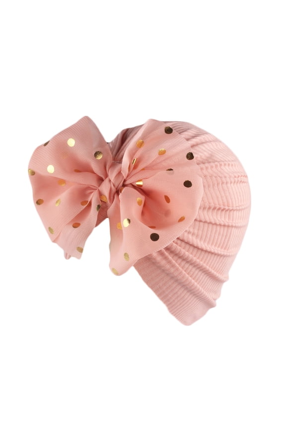 Baby Floral Solid Color Hat Cap Beanie Bowknot Headband Headwear Accessories Pink One Size