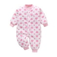 thumbnail image 1 of FAOWME Baby Girl Boy Thick Warm Jumpsuit Onesie Playsuit Romper Clothes Light Pink 6-9 Months, 1 of 7