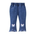 thumbnail image 1 of FAOWME Baby Girl Denim Jeans Toddler Kids Pants Jeans Soft Elastic Waist Denim Pants White 3-4 Years, 1 of 4