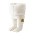 thumbnail image 1 of FAOWME Baby Girl Tight Toddler Thick Stocking Leggings Knit Footed Tight Girl Warm Winter Pantyhose With Bowknot White S, 1 of 4