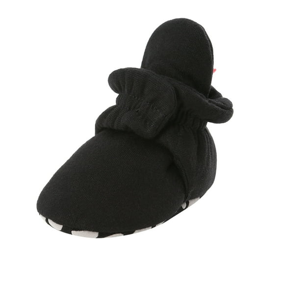 FAOWME Baby Girls Boys Soft Booties Snow Boots Shoes Toddler Warming Prewalker First Walkers Shoes Black 0-6 Months