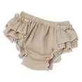 thumbnail image 1 of FAOWME Baby Girls Boys Solid Color Spring Summer Shorts Ruffle PP Pants Khaki 12-24 Months, 1 of 5