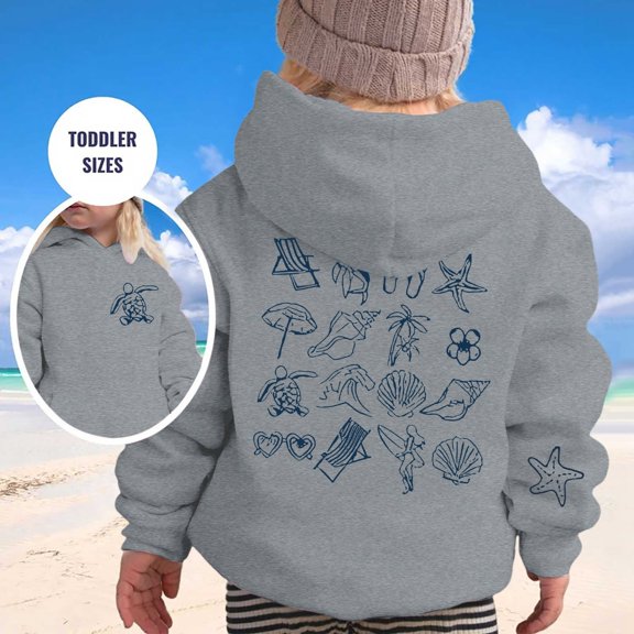 FAOWME Baby Girls Hoodies With Pocket Long Sleeve Cartoon Print Loose Fit Stylish Sweatshirts For Fall Winter Outdoor Activities Grey 2-3 Years