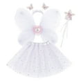 thumbnail image 1 of FAOWME Baby Girls Soft Fluffy Tutu Skirt Toddler Party Carnival Dance Girl Mesh Tutu Princess Skirt Hairband 4Pcs Set White 3-10 Years, 1 of 2