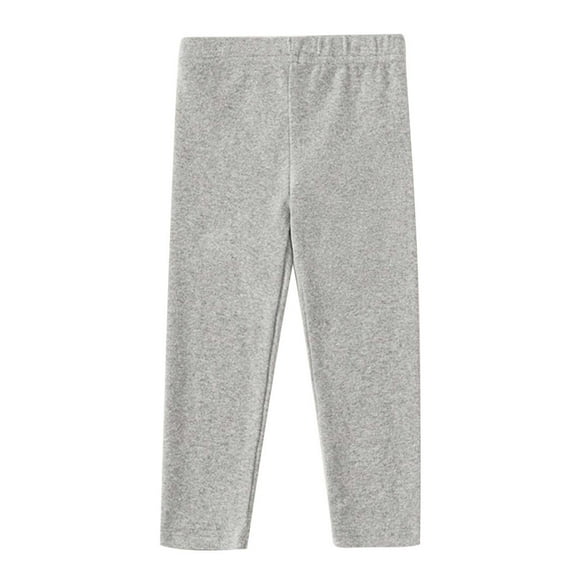 FAOWME Baby Girls Toddler Boys Autumn Solid Color Elastic Waist Sweatpants Pants Trousers With And Leggings Warm Pull On Pants Light Gray 2-3 Years