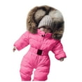 thumbnail image 1 of FAOWME Baby Romper Outerwear Snowsuit Girls Coat Jumpsuit Onesie Hooded Jacket Warm Girls Coat Jacket Hot Pink 0-3 Months, 1 of 8