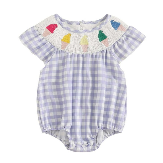 FAOWME Baby Striped Little Flying Sleeve Cute Print Jumpsuit Onesie Bodysui Light Blue 3-6 Months