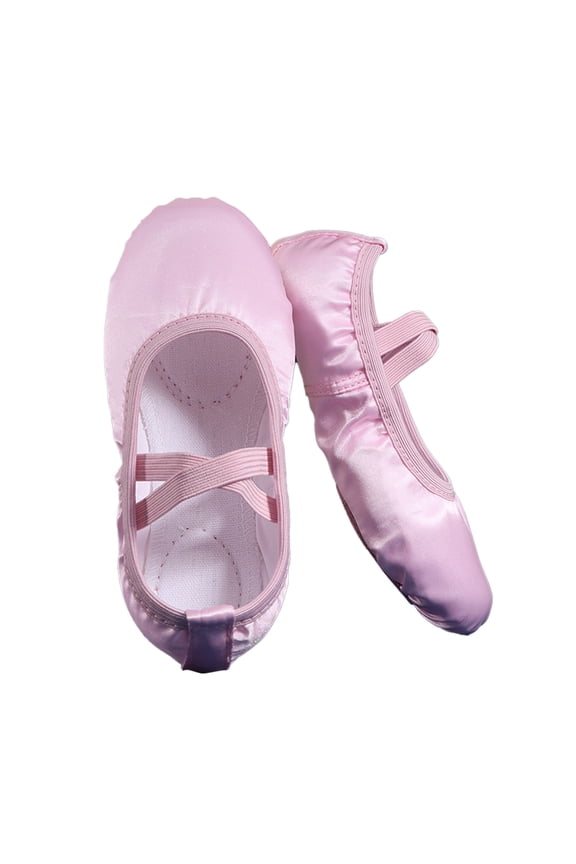 Ballet Slippers Dance Shoes Split Leather Sole For Child Pink 2.5-3 Years