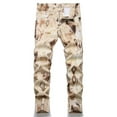 thumbnail image 1 of FAOWME Big Boys Denim Pants With Pocket High Waist Straight Fit Print Stylish Stretch Jeans Trousers For Daily Wear Khaki 8-10 Years, 1 of 6
