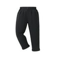 thumbnail image 1 of FAOWME Big Boys Formal Pants With Pockets Solid Color Button Wide Leg Comfortable Fashion Lightweight Trousers For Casual Daily Wear Black 5-6 Years, 1 of 7