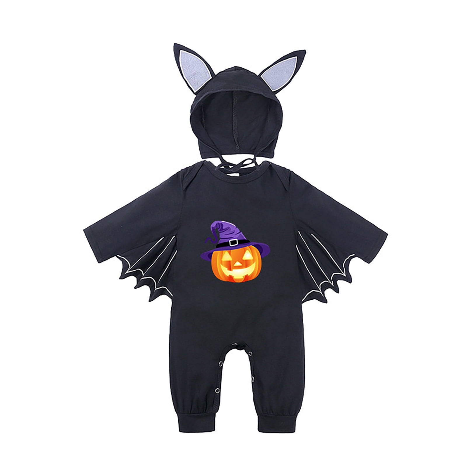 Baby Bat Costume Set – Black Cloak Romper, Pants & Hat, 12-18 Months, Halloween & Cosplay