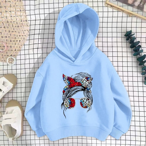 FAOWME Big Boys Girls Hoodies Long Sleeved Cartoon Print Fashion Comfortable Loose Fit Sweatshirts For Daily Wear Bu1 7-8 Years