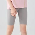 thumbnail image 1 of FAOWME Big Child Girls Yoga Shorts High Waist Solid Color Comfortable Stretchy Knee Length Leggings Trousers For Outdoor Wear Grey 5-6 Years, 1 of 4