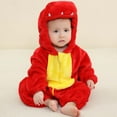 thumbnail image 1 of FAOWME Big Girls Romper With Hood Fuzzy Pajamas Long Sleeve Cute Cartoon Dinosaur Design Zipper Comfortable Soft Warm Jumpsuit Bodysuit For Daily Wear Red 0-6 Months, 1 of 9
