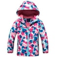 thumbnail image 1 of FAOWME Big Kids Girls Hooded Coats With Pocket Long Sleeve Zipper Cartoon Print Lightweight Breathable Warm Jacket For Fall Winter Daily Wear Navy 9-10 Years, 1 of 4