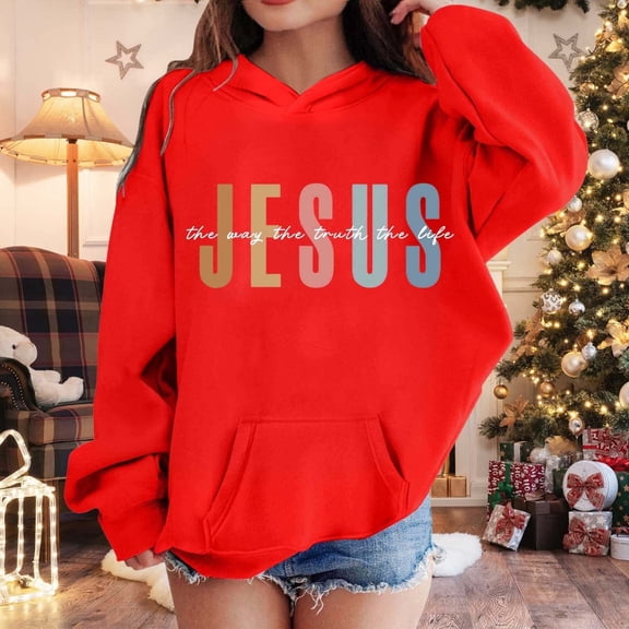 FAOWME Big Kids Girls Hoodies With Pocket Long Sleeved Letter Print Fashion Comfortable Loose Fit Sweatshirts For Daily Wear Red 5-6 Years