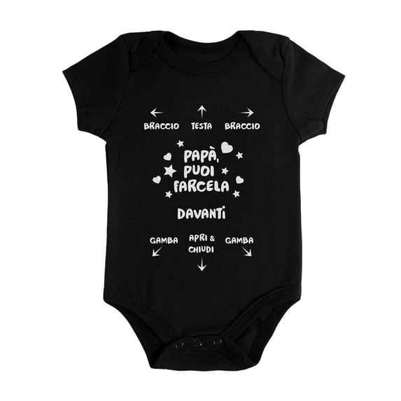 FAOWME Boys Girls Short Sleeve Letter Prints Bodysuit Onesie One-Piece Black 18-24 Months
