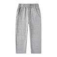 thumbnail image 1 of FAOWME Boys Girls Straight Leg Pants Soft Comfortable Leggings Stretchy Sweatpants Pants Trousers Jogger Trousers Pants Grey 5-6 Years, 1 of 2