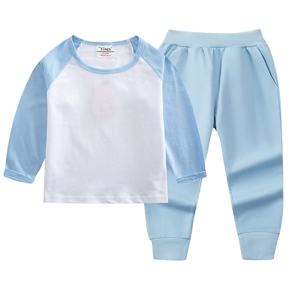 FAOWME Child Baby Boy Fall Outfits Long Sleeve Sweatshirt Tops Elastic Pants Sets Cute 2pcs Clothes Sets Boho O-Neck Sweatsuit