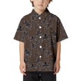 thumbnail image 1 of FAOWME Child Beach Leisure Loose Comfortable Trendy Comfortable Boys Collar Button Open Shirt Short Sleeve Shirt Brown 8-9 Years, 1 of 3