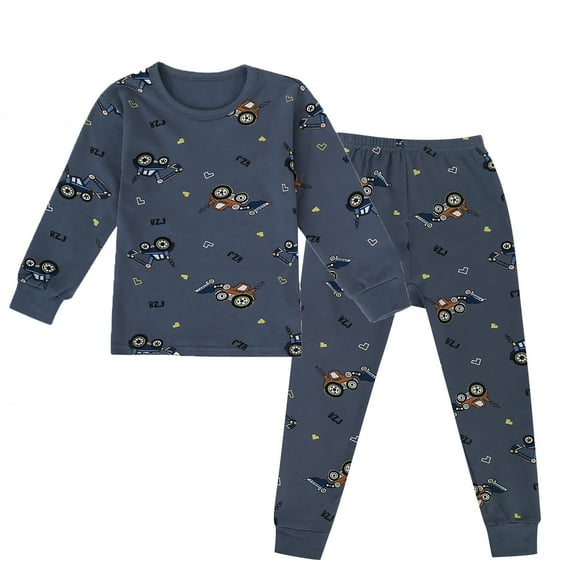 FAOWME Child Boys Girls Cotton Blend Outfit Sets Long Sleeve Tops With Long Pants 2 Piece Clothes Sets Cute O-Neck Dailywear