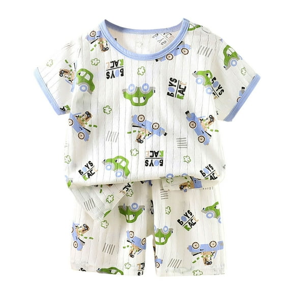 FAOWME Child Boys Outfit Sets Casual Comfortable Round Neck Animal Print Breathable Toddler Clothes For Daily Wear And Long Sleeve Tops With Pants Home Outfits Comfort Dailywear