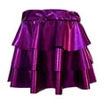 thumbnail image 1 of FAOWME Child Dance Dress Gold Foil Shiny Layered Tutu Skirt Pleated Puffed Performance Short Skirt S, 1 of 2