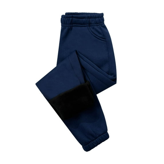 FAOWME Child Fall Outdoor Sports Pants With Solid Color Sweatpants Pants Trousers Navy 6-7 Years