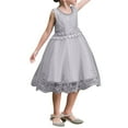 thumbnail image 1 of FAOWME Child Flower Girl Lace Wedding Party Formal Long Gown Dress White 3-4 Years, 1 of 4