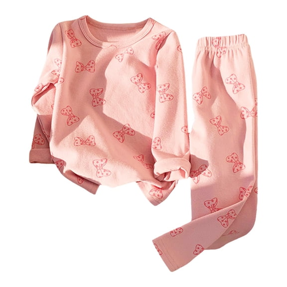 FAOWME Child Girls Button Down Outfit Sets Soft Polyester Lapel Collar Long Sleeve Tops Long Pants Outfits For Teen Cozy Night Clothes Sets Relaxed Fit Dailywear