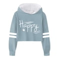 thumbnail image 1 of FAOWME Child Girls Long Sleeve Letters Solid Color Crop Sweatshirt Hoodie Pullover Tops For Kids Light Blue 10-12 Years, 1 of 4