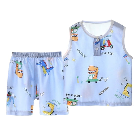 FAOWME Child Girls Summer Outfits Sleeveless Tank Tops Outfits Toddler Kids Soft Comfortable Home Casual Outfits For Ages 0 7 Clothes Sets Comfort O-Neck Dailywear